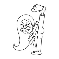 Illustration of a young woman doing karate