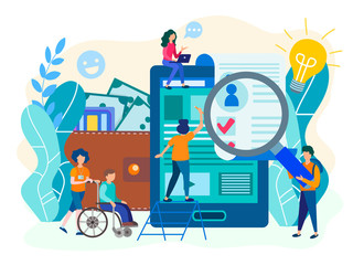 Hiring people with disabilities, filling out a resume.