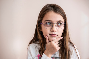 Portrait of a cute curious girl