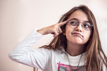 Portrait of a inventor little girl