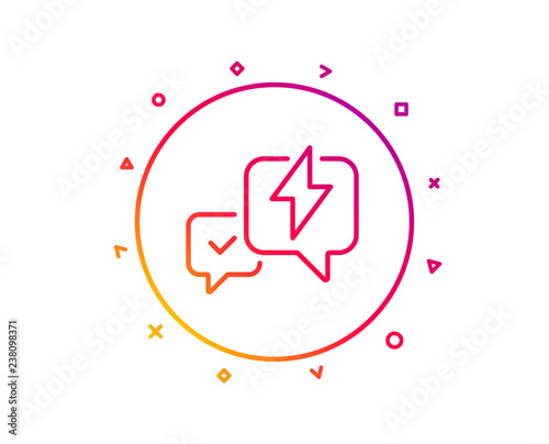 Lightning Bolt Line Icon Chat Messages Sign Sch Bubble Symbol Lightning Bolt Line Icon Chat Messages Sign Sch Bubble Symbol Grant Pattern On Design Geometric Shapes Vector