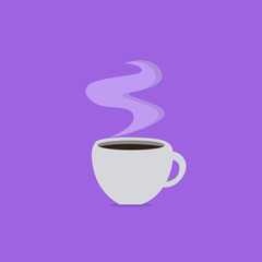 Flat design business Vector Illustration concept template copy space text for Ad website esp isolated 3d isometric. Cup Filled up of Coffee or Tea Steaming Hot with steam icon and shadow