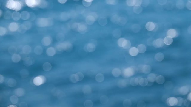 Bokeh background with movement of water. Close up. Slow motion