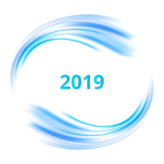 Happy New Year blue background. Vector illustration