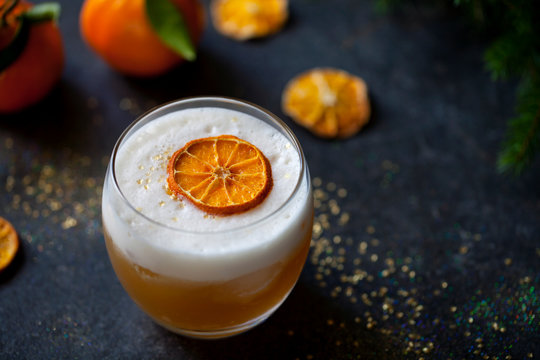 Christmas cocktail of amaretto sour