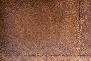 rusty brown metal plate, brown metal background texture, metal steel vintage plate with some old...