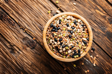 Mix of raw legumes