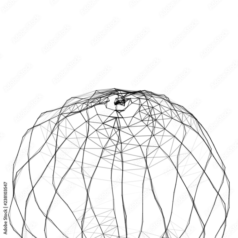 Poster abstract 3d sphere made of points. futuristic technology style. sphere particles. background vector.
