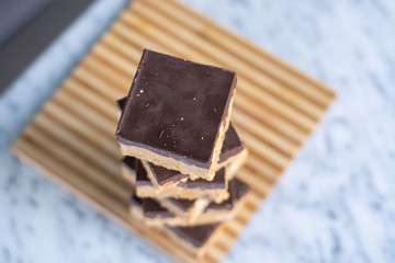 Homemade peanut butter chocolate cakes