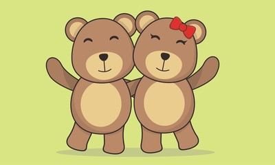 Obraz na płótnie Canvas Cute couple of teddy bear 