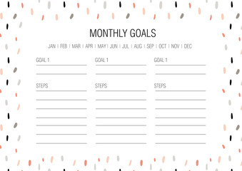Monthly goals template