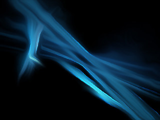 Blue fractal lines on a black background