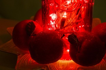 Christmas lights in red
