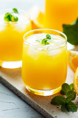 Fresh cold orange juice