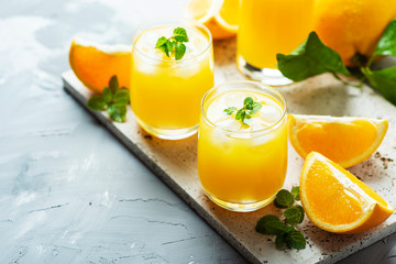 Naklejka na ściany i meble Fresh cold orange juice