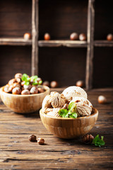 ice cream with hazelnut