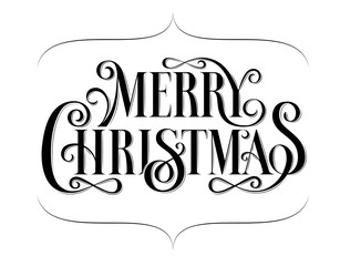 Christmas Callygraphic - hand drawn inscription. Lettering. Text for greeting card