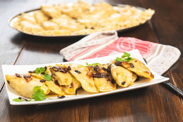 Dumplings - a traditional dish of Polish cuisine.