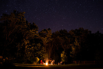 Campfire under the stars