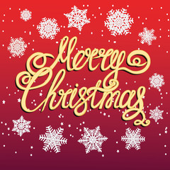 Holiday Merry Christmas background. Brightly Christmas Background. Illustration with lettering design.