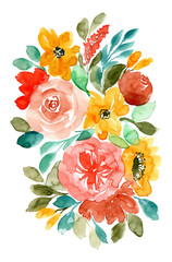 watercolor floral arrangement background