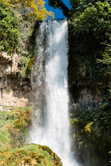 Waterfall in the park of the city of Edessa, the largest in Greece