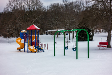 playground in winter