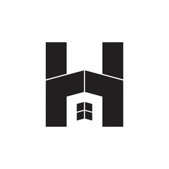 letter h home geometric logo