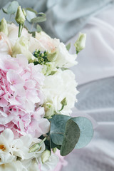 Beautiful spring bouquet with tender flowers