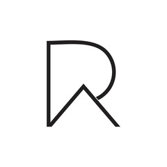abstract letter ra or pa simple line logo