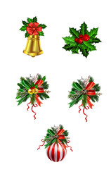 Christmas festive decoration from christmas tree branches