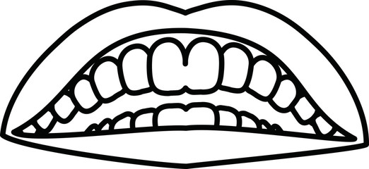 Obraz premium Realistic lady's mouth outline