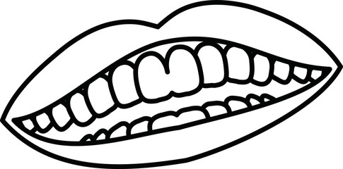 Realistic lady's mouth outline