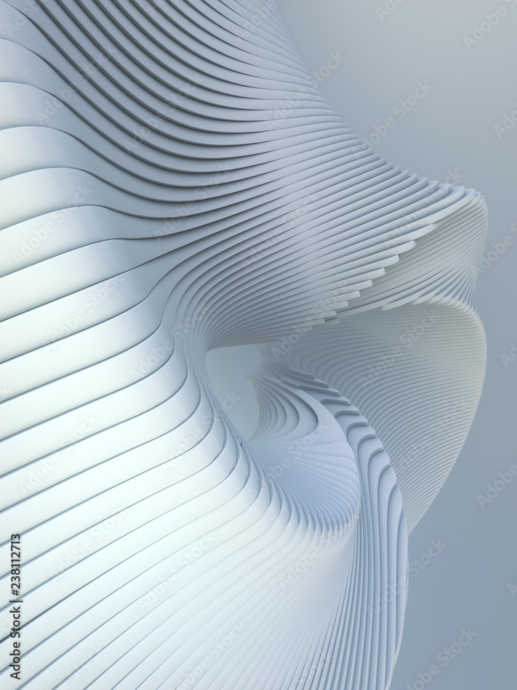 Aufkleber white stripe pattern futuristic background. 3d render illustration
