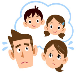 子供を心配する夫婦
