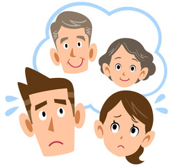 親について心配する夫婦
