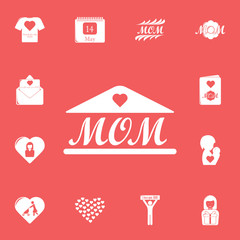 inscription mom icon. Detailed set of mother day icons. Premium graphic design. One of the collection icons for websites, web design, mobile app