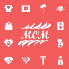 inscription mom icon. Detailed set of mother day icons. Premium graphic design. One of the collection icons for websites, web design, mobile app