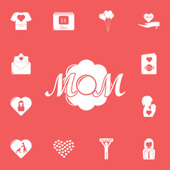 flowers and inscription mom icon. Detailed set of mother day icons. Premium graphic design. One of the collection icons for websites, web design, mobile app