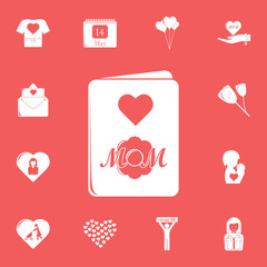 Mother's day card icon. Detailed set of mother day icons. Premium graphic design. One of the collection icons for websites, web design, mobile app