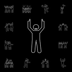 a man with indexed fingers icon. Detailed set of people celebration icons. Premium graphic design. One of the collection icons for websites, web design, mobile app