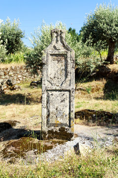 Ancient Granite Stone Column