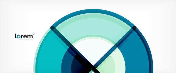 Circle abstract background, bright colorful round geometric shapes