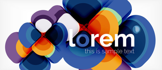 Round triangles geometric shapes composition