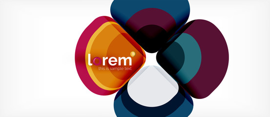 Round triangles geometric shapes composition