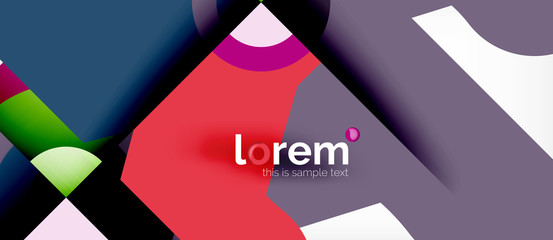 Geometric colorful shapes composition abstract background. Minimal dynamic design