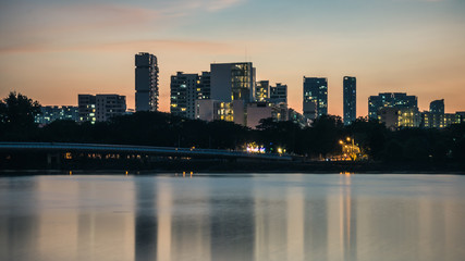 Fototapeta na wymiar Sunset in Ho Chi Minh City