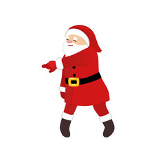 Cartoon Santa Claus disco dancer, quirky comic animation character, retro funny dance, isolated vector image, white background, 1970s style for print, greeting card, party invitation, motion design.