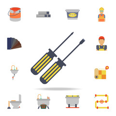 color screwdrivers icon. Detailed set of color construction tools. Premium graphic design. One of the collection icons for websites, web design, mobile app