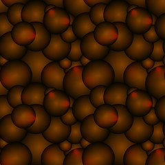 Dark mustard circles and volumetric balls. For holiday paper and fabric